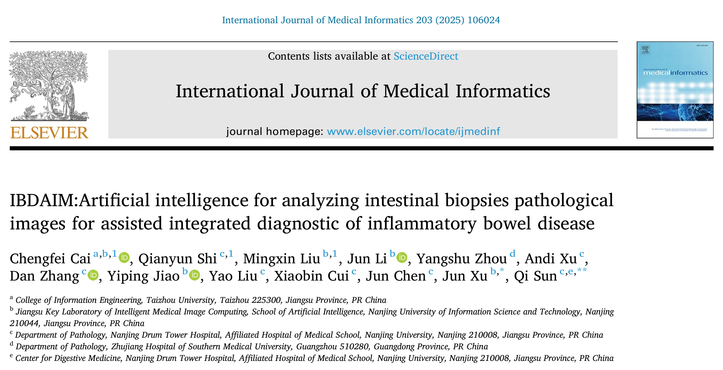 IBDAIM：Artificial intelligence for analyzing intestinal biopsies pathological images for assisted integrated diagnostic of inflammatory bowel disease